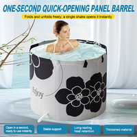 Baignoire pliable personnalisable avec couvercle, ouverture rapide en une seconde, design baril, tissu Oxford, panneau en PVC, capacité 170L, portable, non
