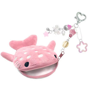 Porte-clés Kawaii fait main, jouet personnalisé, requin baleine en peluche, porte-clés mignon en peluche, porte-monnaie à fermeture éclair pour femmes, porte-monnaie - Product Image 4