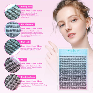 Màu Hồng pre-cut DIY phân đoạn lông mi mở rộng handmade Fan lông mi cho Lash nghệ sĩ chiều dài mix bán buôn lông mi chất liệu - Product Image 3