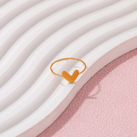 Fenny 18K Plaqué Or En Gros Bijoux Étanche Irrégulier Fine Pêche Coeur Plaquette En Acier Inoxydable Bague Tendance Pour Les Femmes