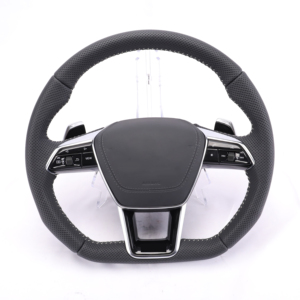 Volante Multifuncional de Cuero Modificado para <span class=keywords><strong>Audi</strong></span> <span class=keywords><strong>A1</strong></span> A3 A4 A5 A6 A7 A8 Q3 Q5 Q7 RS5 Serie <span class=keywords><strong>2015</strong></span>, Actualización para B9 A6 C8 A3 - Product Image 4