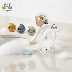 Jouets de bain pour bébé Konig Kids, 11 pièces, animaux, jouets pour tout-petits, toboggan, jeu amusant dans la salle de bain, jouets de bain pour bébé - Product Image 1