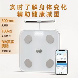 Báscula de Grasa Corporal U9 Rectangular Blanca, Bluetooth, Recargable por USB, Báscula de Salud Multifuncional con Indicador de Sobrecarga - Product Image 5