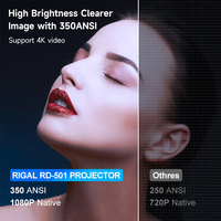Proyector Inteligente para Tablet Rigal RD-501, Wifi, Bajo Precio, TV 4K, Conexión Móvil, Multimedia, Proyector Cerrado