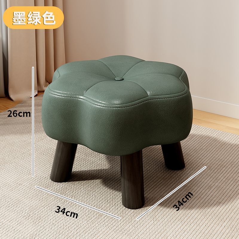 Cat-scratch leather flower stool - dark green - 26cm high