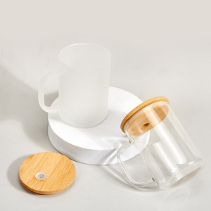Groothandel Diy 15Oz Glazen Mok Dubbele Muur Sneeuwbol Tumbler Pre Drill Sublimatie Glazen Beker Met Bamboe Deksel En Stro - Product Image 3