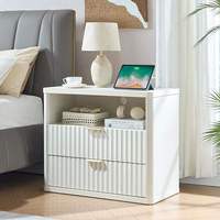 Table de chevet moderne intelligente en bois avec LED, style nordique, lot de 2, Mesita De Noche intelligente pour chambre d'hôtel ou salon