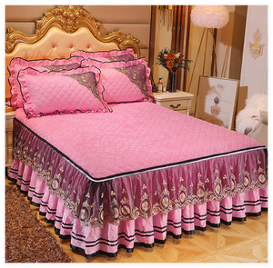 Sang trọng hoa ren thêu giường váy Bìa dày nhà Váy bộ đồ giường - Product Image 6