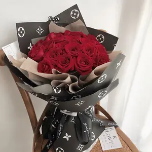 All'ingrosso fiorista OPP plastica impermeabile di lusso Guu CCI Chan nels fiori coreani Bouquet di carta da imballaggio