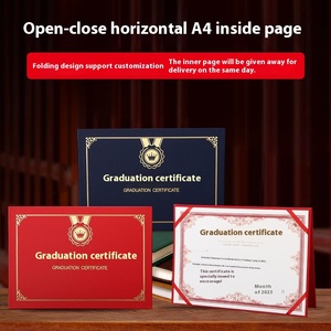 Horizontal Graduation Certificate Cover <strong>Open</strong> &amp; Close Outstanding Employee Completion Inner Core Printed <strong>Filing</strong> Product - Product Image 2