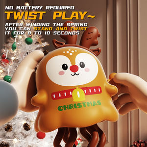 Peluche poulpe marcheur de Noël, jouet en peluche mignon, cadeau de Noël avec Père Noël et rennes - Product Image 4