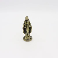 Statue religieuse occidentale de 9,5 cm, décoration de table en métal, artisanat, figurine debout de petite taille
