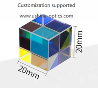 Cube de prisme en verre cristal K9 optique transparent non traité RGB pour accessoires de photographie et présentoir décoratif