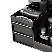 Boîte de rangement cosmétique noire, type tiroir, support de table multi-compartiments pour coiffeuse