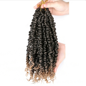 פריט טרנדי 10-24 "100 גרם מראש הלופאה מעוות תשוקה לפני הפיה טוויסט אפרו האביב טוויסט פרום צמות סרוג שיער סינתטי - Product Image 5