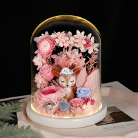 Rosa Eterna en Cúpula de Cristal, Regalo para Mejores Amigos, Cumpleaños, Eventos, Adorno Familiar, Unisex
