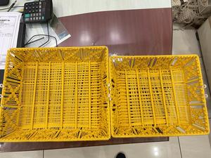 Yellow Macrame Eco-Friendly Handmade Woven Storage <b>Basket</b> Organizer Bin Rectangle Multifunctional for Home <b>Shelf</b> by Basantpriya - Product Image 1