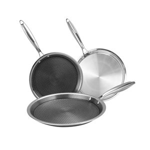 Трехслойная Сковорода из нержавеющей стали с антипригарным крепом - Product Image 1