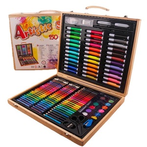 Set <span class=keywords><strong>di</strong></span> Pennelli in Scatola <span class=keywords><strong>di</strong></span> Legno per Bambini, Confezione Regalo per la Nuova Stagione Scolastica con Pennarelli ad Acqua, Pastelli e Pennelli per Pittura a Olio - Product Image 5