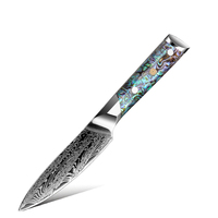 Professionnel japonais 67 couches en acier damas cuisine Chef couteau à éplucher fruits légumes couteau à éplucher avec poignée en coquille d'ormeau