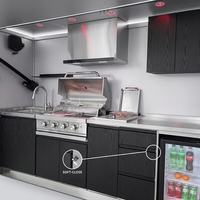 Cuisine extérieure moderne sur mesure de 2,5 m, conçue pour toutes les conditions météorologiques, en acier inoxydable 304, avec grill et évier modulaires