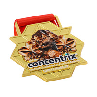 Médailles de créateur avec logo et lettres, en alliage de zinc, gravées en relief, imprimées en 3D, plaquées or, pour course amusante, course à pied, marathon en métal