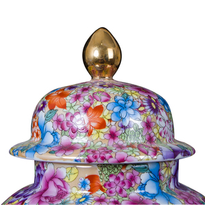 Pot en porcelaine émaillée nordique antique en céramique de Wanhua avec couvercle peint à la main Design Art déco pour la décoration de la maison ou de l'hôtel - Product Image 3