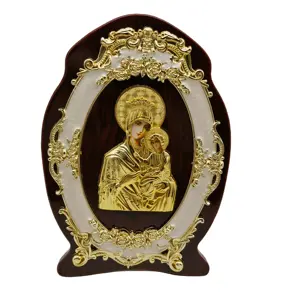Factory customized wooden religious Jesus Maria ornaments plastic photo frame religious ornaments