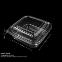 Boîte à dessert carrée transparente en gros, conteneur jetable en PET pour croissants, produits de boulangerie et collations (personnalisable)