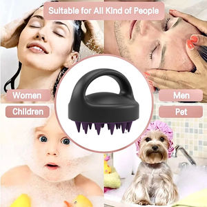 Cepillo de Silicona Personalizado Negro para Masaje Capilar con Escala y Autolimpieza - Product Image 3