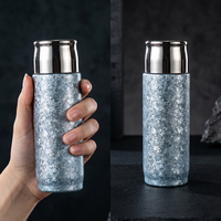 Thermos en titane pur à isolation sous vide, 12H chaud, 24H froid, bouteille d'eau portable de voyage avec boîte cadeau