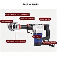 Outil de sertissage hydraulique électrique portable multifonctionnel pour électriciens, coupe-câbles pour bornes en cuivre et aluminium