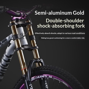 Vélo de Montagne <span class=keywords><strong>26</strong></span> Pouces 9 Vitesses en Acier Carbone Haute Résistance, Frein à Disque Hydraulique Double Suspension, Vente Directe Usine - Product Image 3