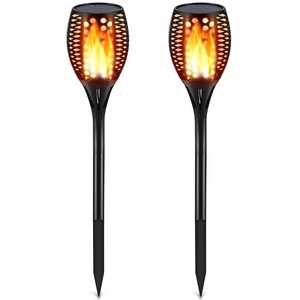 Paquete de 1, 2 y 4 luces Led solares para jardín, impermeable, Ip65, camino de paisaje, 12, 33 y 96 luces Led <span class=keywords><strong>con</strong></span> llama de baile parpadeante - Product Image 2