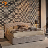Ensemble de lit blanc luxueux et moderne à plateforme king, meubles de chambre à coucher à cadre en bois tufté, fabriqués en chine, vente en gros