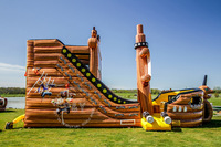 Tobogán Acuático Inflable Comercial con Forma de Barco Pirata, Parque Infantil al Aire Libre para Niños, Toboganes Acuáticos Grandes en Venta