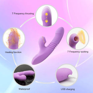 XLN Clit Sucker Vibrator G-spot <span class=keywords><strong>Dildo</strong></span> Stotende Clitoris Stimulator Zuigen voor Vrouwen Volwassen Speelgoed USB Oplaadbaar Waterdicht - Product Image 4