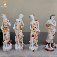 Estatua de la Diosa de las Cuatro Estaciones de Mármol Colorido de Tamaño Real MILY, Escultura de Estilo Europeo Tallada a Mano para Jardín o Parque al Aire Libre