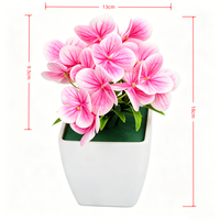 Mini Hortensia Artificiel Haut de Gamme Style Nordique en Pot – Fleur en Soie Faite Main Réaliste, Légère et Douce – Bonsaï de Noël