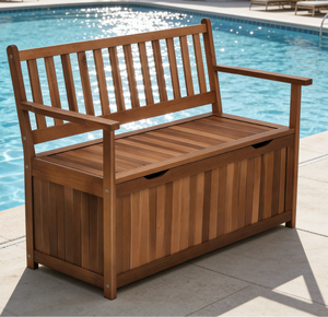 Panca Contenitore <span class=keywords><strong>da</strong></span> <span class=keywords><strong>Esterno</strong></span> in Legno di Teak Acacia - Contenitore con Seduta per Patio, Giardino, Balcone, Cortile, Deposito Attrezzi <span class=keywords><strong>da</strong></span> Giardino - Product Image 3