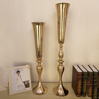 Shuuzuan — trompette, décoration pour événement, centre de Table de mariage, Vase en métal doré et argenté