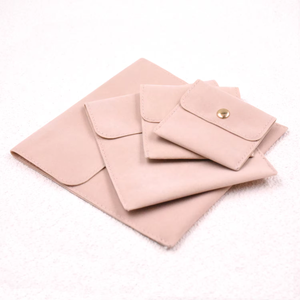 Bestpackaging Custom logo Microfiber Suede Jewelry Packaging Pouch <b>Envelope</b> Jewel <b>Gift</b> Bag Flap Jewelry Pouch Snap Button - Product Image 1