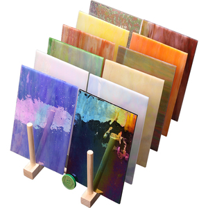 Lastra <span class=keywords><strong>di</strong></span> <span class=keywords><strong>Vetro</strong></span> Iridiscente 10x10cm 3mm Resistente all'Acqua Varietà <span class=keywords><strong>di</strong></span> Colori <span class=keywords><strong>Vetro</strong></span> Tiffany per Mosaici Fai-da-Te <span class=keywords><strong>di</strong></span> Buenoarte - Product Image 1