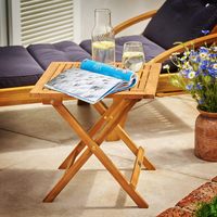 Table d'appoint pliante extérieure en bambou Table basse Support d'angle en bois pour bureau de jardin Meubles de salon Autres meubles