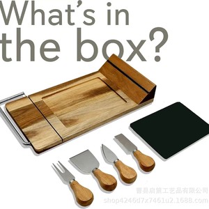 Acacia Wood <b>Cheese</b> Board With <b>Knives</b> <b>Set</b> For Home Use Durable Food Safe Cutting Tray - Product Image 2