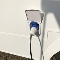 ZNPON 240V Caja de Enchufe Empotrable Impermeable para Exteriores, Toma de Corriente de 3 Pines para Caravana, Remolque, Conexión de Cable, Enchufe
