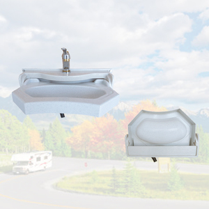 Gran oferta, lavabo blanco <span class=keywords><strong>RV</strong></span> cubierto <span class=keywords><strong>de</strong></span> acrílico, lavabo plegable ligero para autocaravana Y551, lavabo plegable blanco para lavado <span class=keywords><strong>RV</strong></span> - Product Image 1