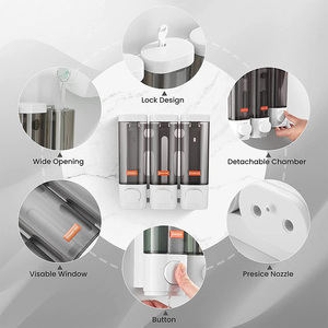 Juego de dispensador de jabón líquido doble 3 en 1 de Venta caliente esencial de <span class=keywords><strong>baño</strong></span> de plástico - Product Image 5