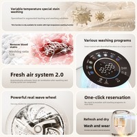 Mini machine de lavage et de séchage domestique entièrement automatique pour nettoyer les sous-vêtements et les chaussettes avec fonction de stérilisation