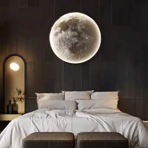 Lámpara Led decorativa de pared con diseño de Luna para el hogar, Mural artístico de estilo nórdico moderno con personalidad para sala de estar <span class=keywords><strong>y</strong></span> dormitorio - Product Image 3